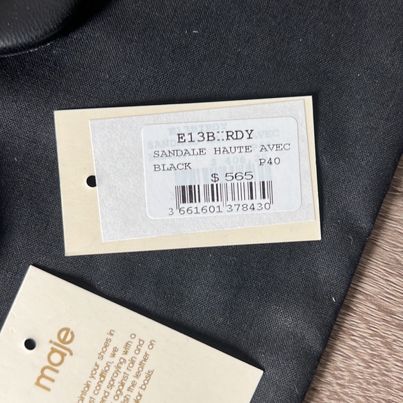 MAJE BIRDY BLACK HAUTE SANDALS SZ 8.5 - Picture 7 of 9